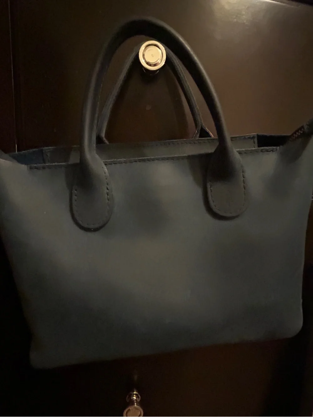 Portland Leather Co. Classic Navy Leather Tote Handbag - Women Bags